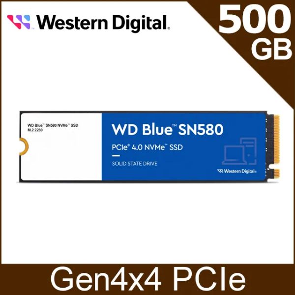 圖片 WD 藍標 SN580 500GB/Gen4 PCIe 4.0/讀:4000/寫:3600/TLC【五年】