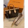 圖片 Louis Vuitton Lv 經典 老花 Neverfull BB 托特包 奶茶色背帶M46705