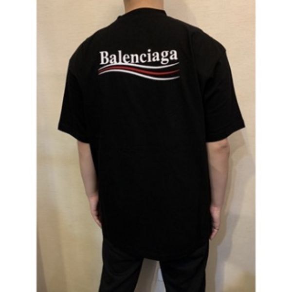 圖片 Balenciaga 巴黎世家 經典可樂logo 刺繡字母設計 短袖T恤上衣