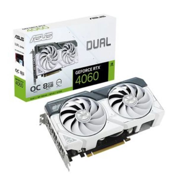 圖片 華碩 DUAL-RTX4060-O8G-WHITE(2535MHz/23cm/雙風扇/註四年/白)鋁合金背板