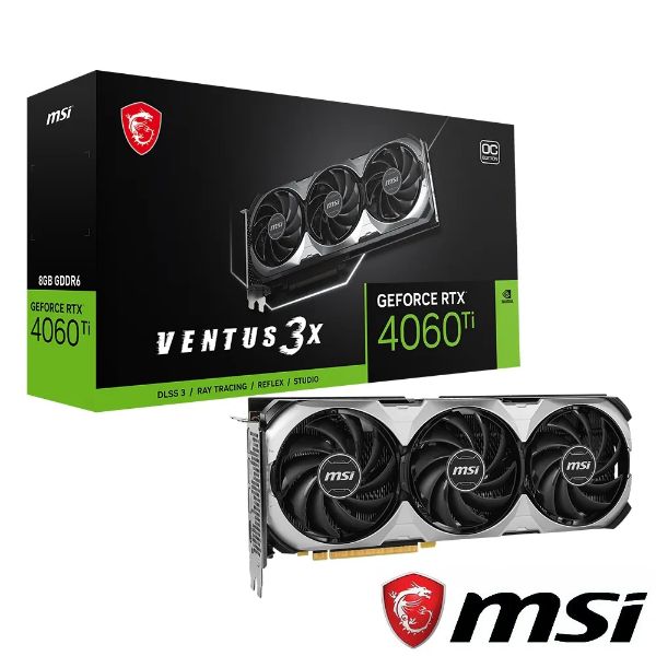 圖片 微星 RTX4060Ti VENTUS 3X 8G OC(2580MHz/31cm/三風扇/註五年)