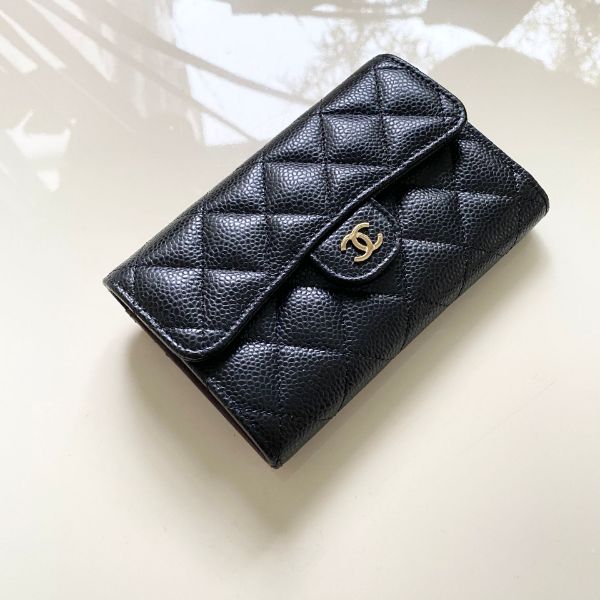 圖片 #已售 歡迎詢問預訂# CHANEL 經典黑金荔枝牛皮中夾