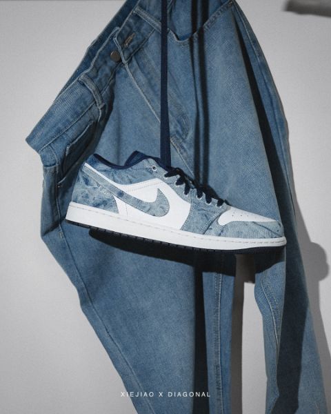 圖片 鞋教 Nike Air Jordan 1 Low "Washed Denim" 水洗丹寧牛仔布 CZ8455-100