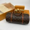 圖片 【哈極品】二手品《Louis Vuitton LV Vintage 老花字紋 紅皮圓桶 手提包/肩背包》