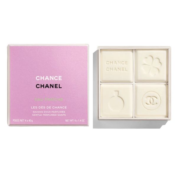 圖片 CHANEL 香奈兒香氛 CHANCE綠色氣息幸運之骰香氛皂 4x40g 附吊飾- 2024夏季限量/專櫃緞帶包裝