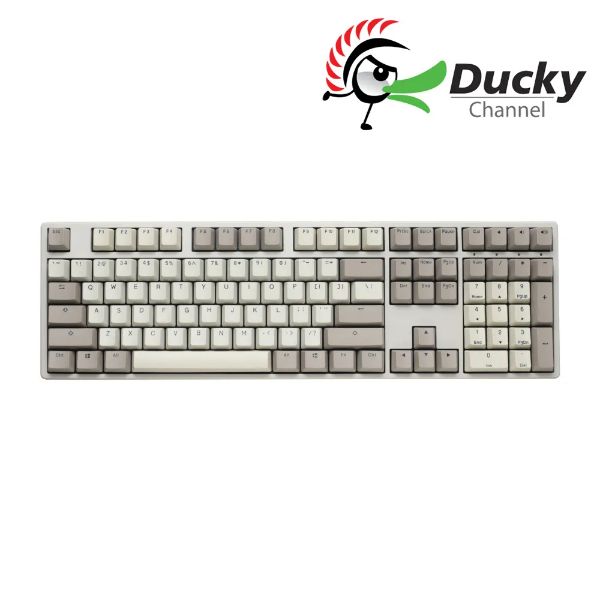 圖片 Ducky Origin 復古色 機械式鍵盤 有線/銀軸/中文/Pbt/復古/灰蓋/Vintage