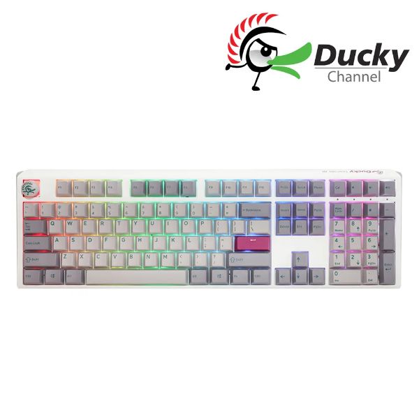 圖片 Ducky One3 機械式鍵盤 靜音紅軸/中文/PBT/二色/熱插拔/雪霧/Rgb