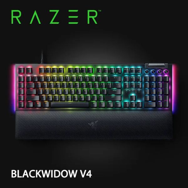 圖片 Razer BlackWidow V4 機械式鍵盤/有線/綠軸/中文/六個巨集鍵/磁吸手托/多功能滾輪+媒體鍵/Rgb