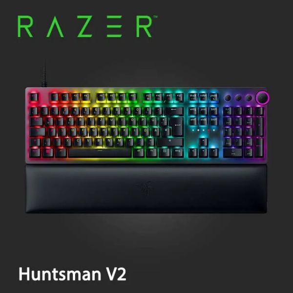 圖片 Razer Huntsman V2 機械式鍵盤/有線/光軸（紫軸）/手托/Pbt/中文/Rgb