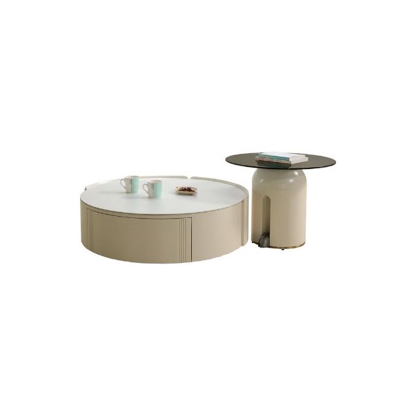 圖片 Polina｜波琳娜｜岩板+強化玻璃 大小茶几組