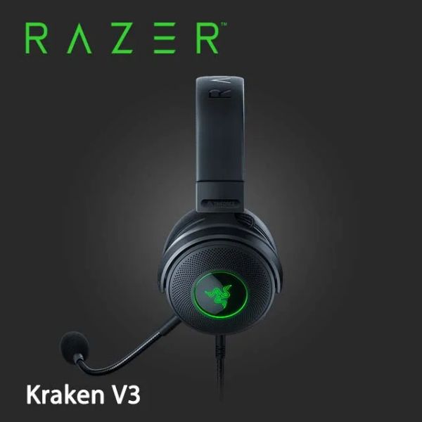 圖片 Razer Kraken V3 電競耳機/有線/虛擬7.1/記憶海綿/鋼加固頭帶/Rgb