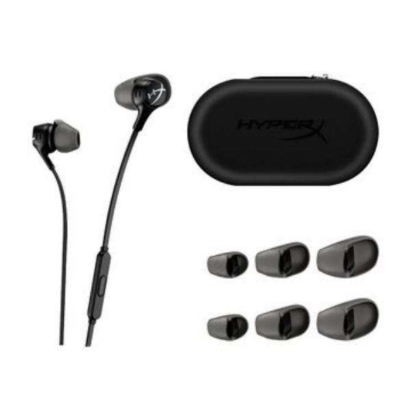 圖片 HyperX Cloud Earbuds II 黑 入耳式耳機/有線/14mm單體/附4種耳塞尺寸/內建麥克風