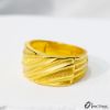 圖片 黃金男戒指-鑽沙條紋款