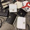 Chanel AS0585 幻象珍珠系列Quilted Flap Bag 小牛皮珍珠鍊帶包 黑