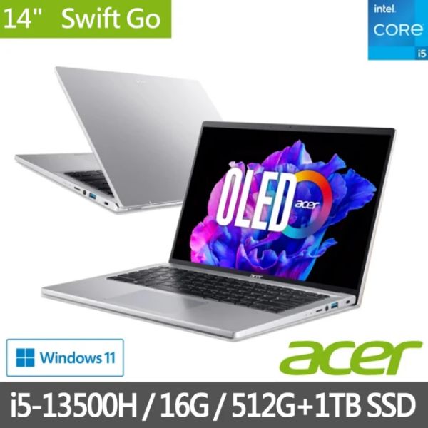 圖片 Acer Aspire 5 i5-1335U/16G/512G/14吋 灰 A5SP14-51MTN-54K1 *觸控翻轉