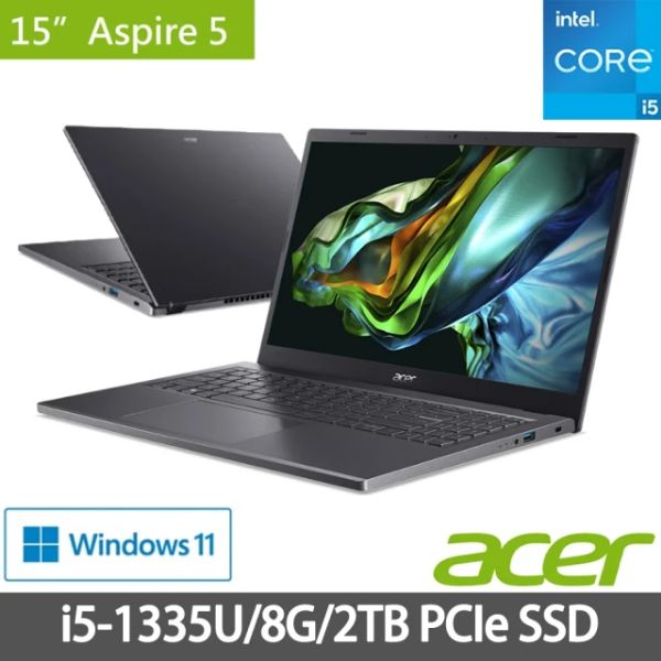 圖片 Acer Aspire 5 i5-1335U/16G/512G/14吋 灰 A514-56M-55H0