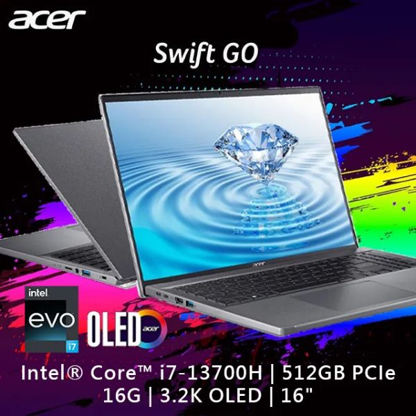 圖片 Acer Swift Go i7-13700H/16G/512G/16吋 灰 SFG16-71-71EZ