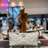 圖片 Gucci ‎739166 GG Marmont 绗缝肩背包  白色《2024季度新品》