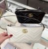 圖片 Gucci ‎739166 GG Marmont 绗缝肩背包  白色《2024季度新品》