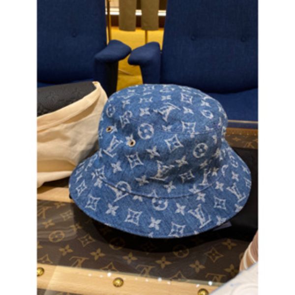 圖片 Louis Vuitton LV 經典牛仔 滿版logo 雙面可戴 漁夫帽