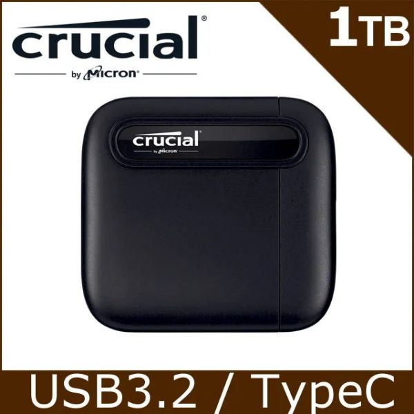 圖片 Micron Crucial X6 外接PSSD 1TB Type-C傳輸速度 讀取800MB/s 三年保