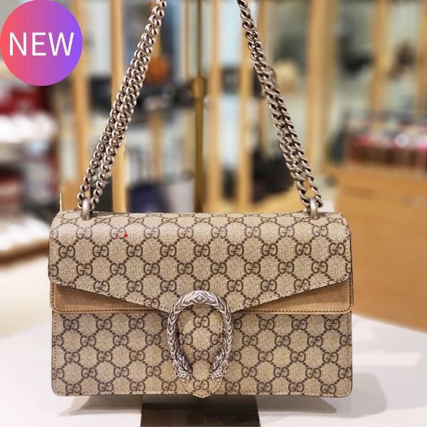 圖片 Gucci Dionysus 400249 GG Supreme 中款酒神包 米色《2024季度新品》