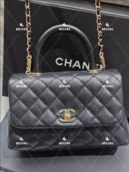 圖片 CHANEL coco handle 荔枝淡金 24公分 小號    