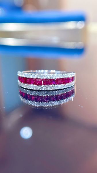 圖片 天然紅寶鑽石女戒