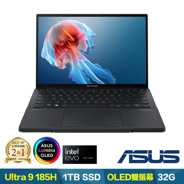 圖片 ASUS Zenbook Duo OLED UX8406MA 14吋筆電 Intel Core Ultra 9 185H/32G/1TB/W11/FHD/14🎈送保護套/滑鼠墊/鍵盤膜🎈