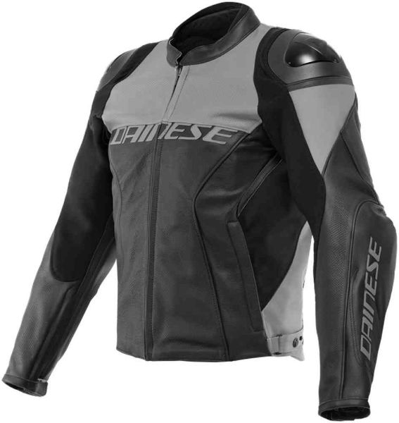 圖片 『嘉義Riderment萊德曼騎士部品』Dainese 丹尼斯 RACING 4 PERF LEATHER JACKET 黑灰 打洞款皮衣