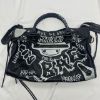 圖片 【哈極品】二手品 《Balenciaga 巴黎世家 黑色塗鴉款CITY機車包/手提肩背包/斜背包》