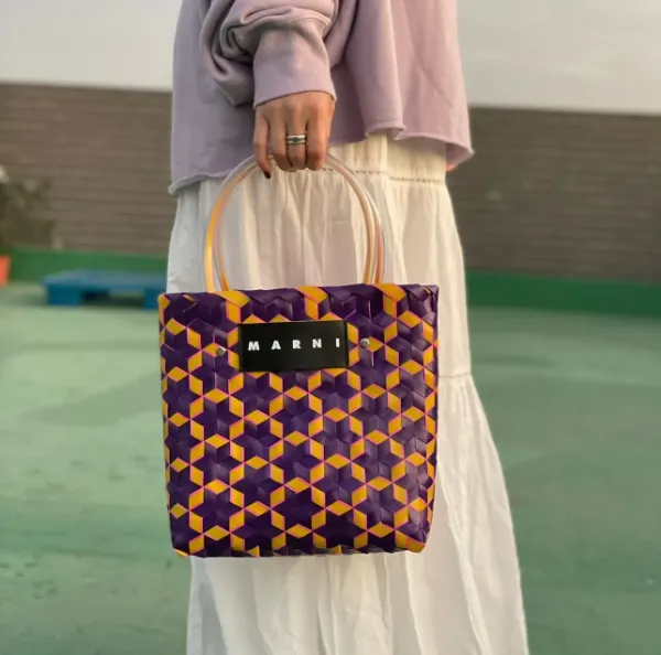 圖片 [現貨] MARNI 手工製 星星編織 野餐籃 手提托特包