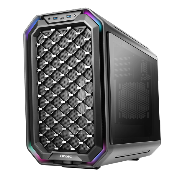 圖片 Antec DarkCube 顯卡長33/CPU高17.5/雙面板/抽拉式架構/玻璃透側/M-ATX