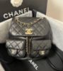 圖片 CHANEL AS3860 Duma  爆款大青蛙 平面牛皮後背包 黑 