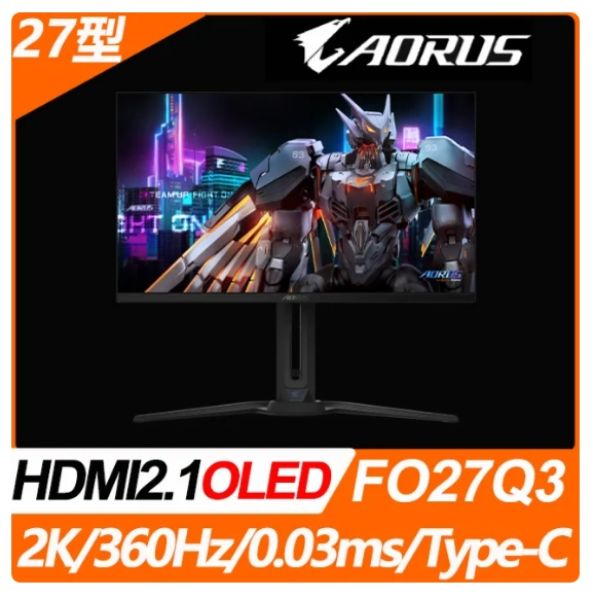 圖片 聯迅~  全新盒裝 技嘉 AORUS FO27Q3 電競螢幕