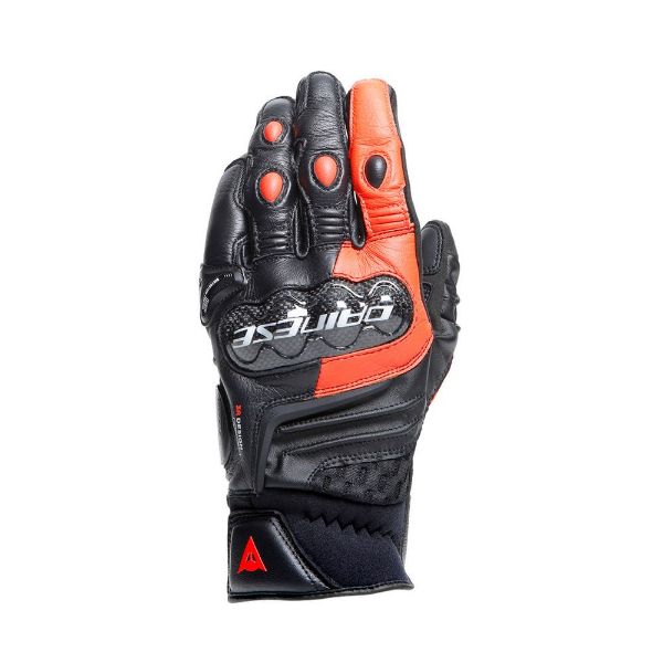 圖片 『嘉義Riderment萊德曼騎士部品』Dainese 丹尼斯 CARBON 4 SHORT GLOVES 黑紅 碳纖維 卡夢 短版手套 可觸控