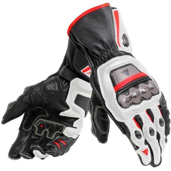 圖片 『嘉義Riderment萊德曼騎士部品』Dainese 丹尼斯 FULL METAL 6 GLOVES 黑白紅 頂級長版鈦合金皮手套