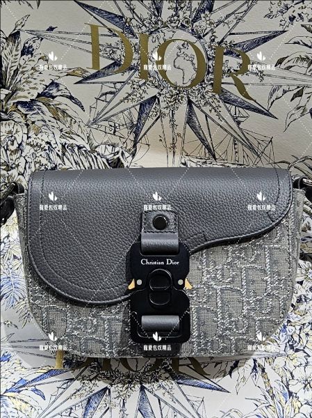 圖片 DIOR Saddle mini 老花 灰色 翻蓋郵差包 馬鞍包