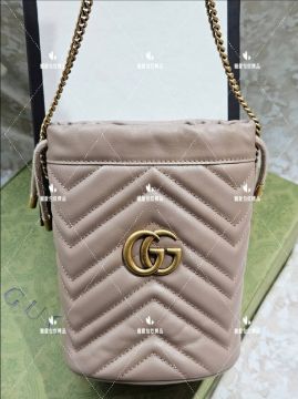 圖片 Gucci 575163 GG marmont mini 水桶包 藕色