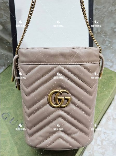 圖片 Gucci 575163 GG marmont mini 水桶包 藕色