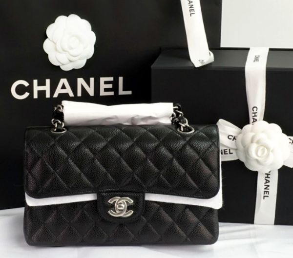 圖片 【CHANEL 預購】經典格紋 鏈袋肩背包 23CM 黑色