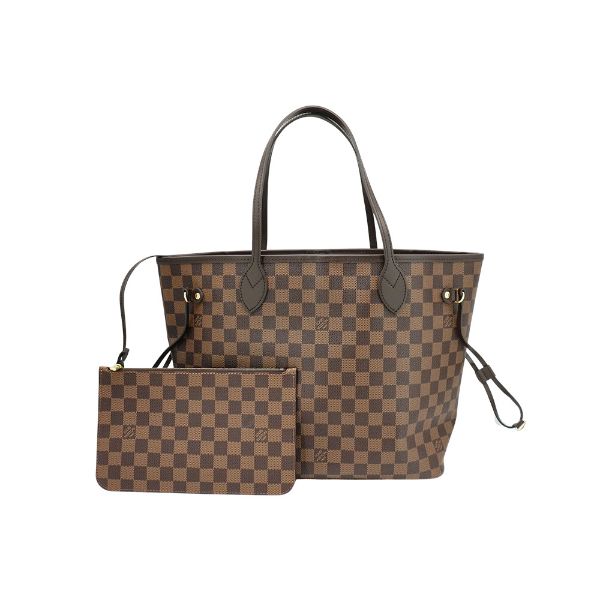 圖片 Louis Vuitton Neverfull MM 棋盤格帆布托特包(N40599-咖)
