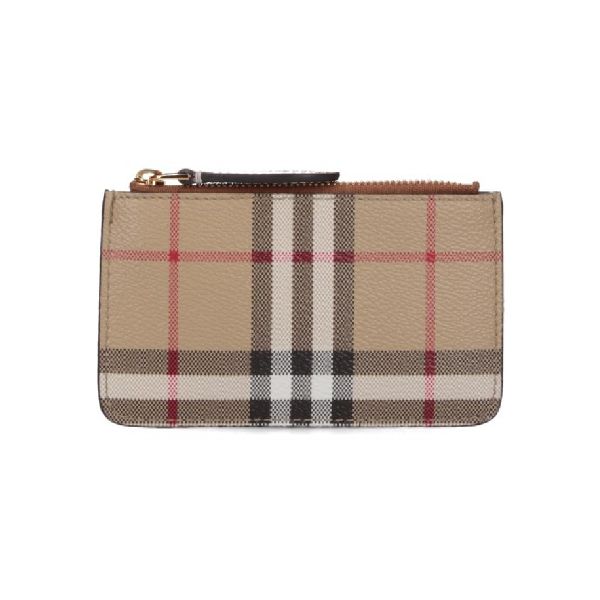 圖片 BURBERRY 格紋拉鍊零錢袋 米色  8094428 A7026