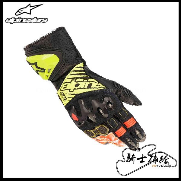 圖片 ALPINESTARS A星 GP-TECH V2 黑黃 長手套 防摔 競技 袋鼠皮 真皮