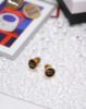 圖片 MIU MIU字母小圓形耳針-黑/金色