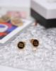 圖片 MIU MIU字母小圓形耳針-黑/金色