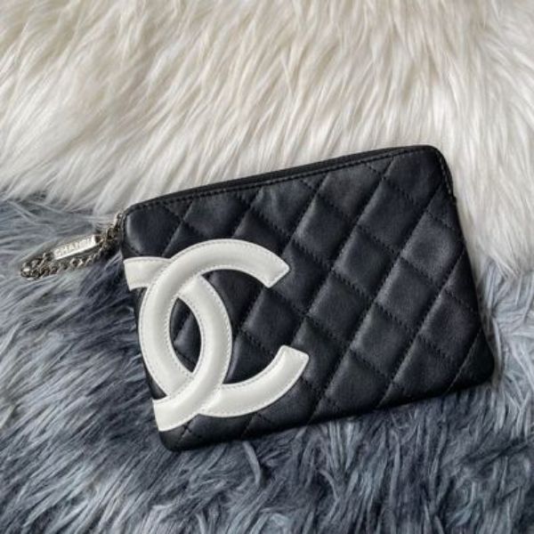 圖片 Chanel vintage絕版黑色康朋一字手包