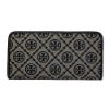 圖片 Tory Burch Monogram 緹花薄款釦式對開長夾 藍色 - 149220 405