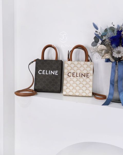 圖片 Celine 凱旋門印花帆布直式迷你手袋