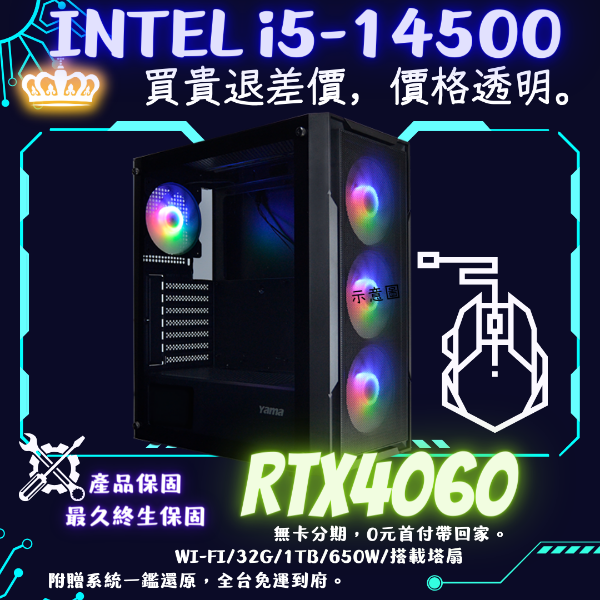 圖片 【革命號響】三萬預算滿足你(i5-14500/RTX4060/32G/1TB)